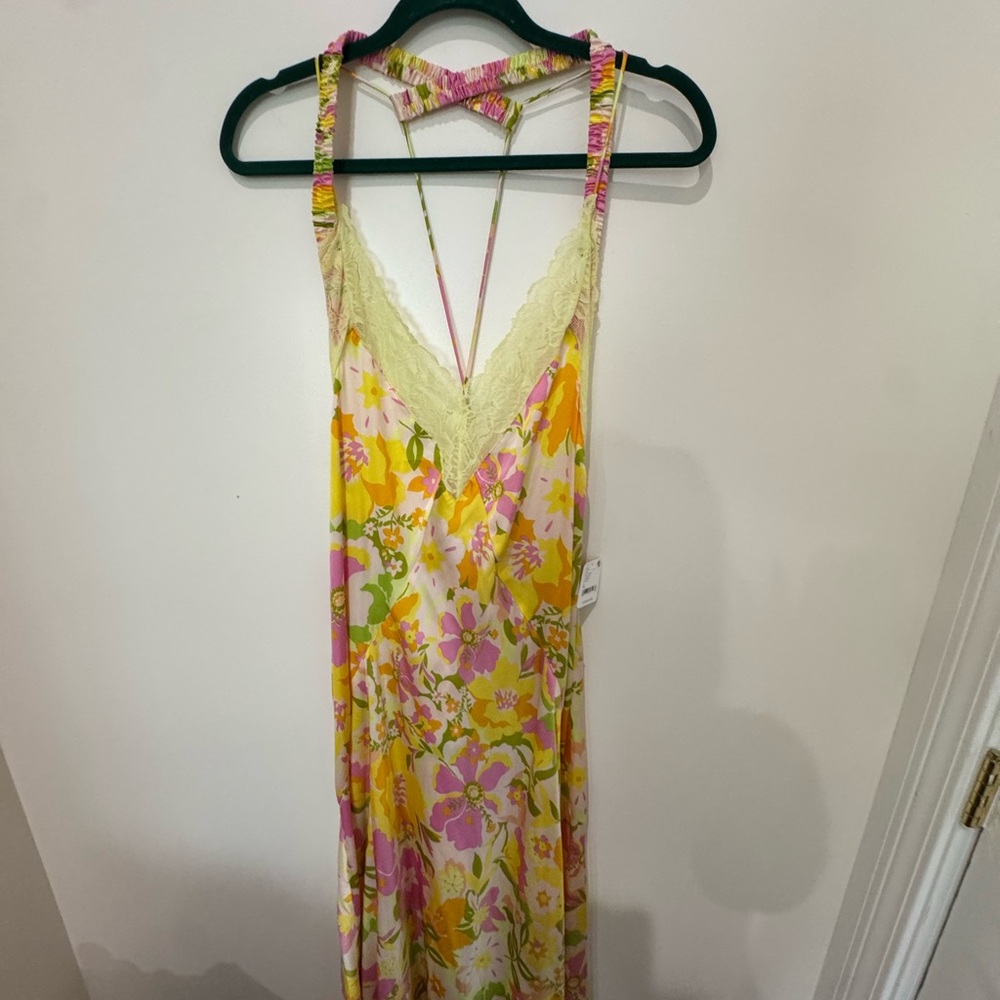 Free People A Bloom Floral Maxi slip in Yellow and Pink - Picture 7 of 10